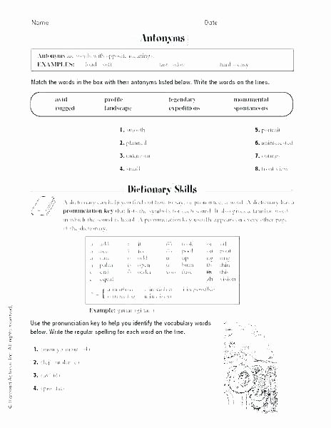 Dictionary Skill Worksheets 3rd Grade School Vocabulary Worksheets