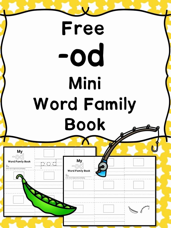 Digraph Worksheets for First Grade Od Cvc Word Family Worksheets Make A Word Family Book