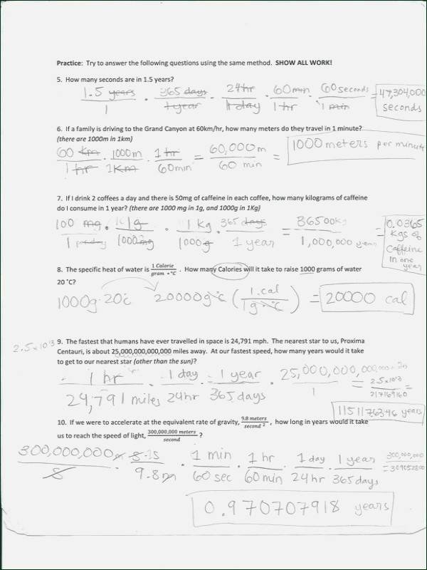 Dimensional Analysis Worksheet Answers Chemistry Dimensional Analysis Worksheet Answers