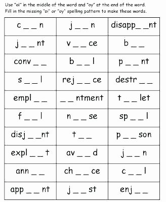 Diphthong Oi Oy Worksheets Diphthongs Oi and Oy Worksheets
