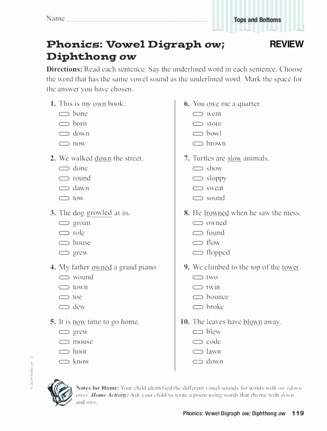 Diphthongs Worksheets Pdf Phonics Worksheets Grade 1 Diphthong Activities for 2nd