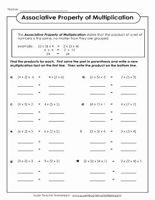 Distributive Property Worksheet 6th Grade Multiplication Worksheets for Third Grade