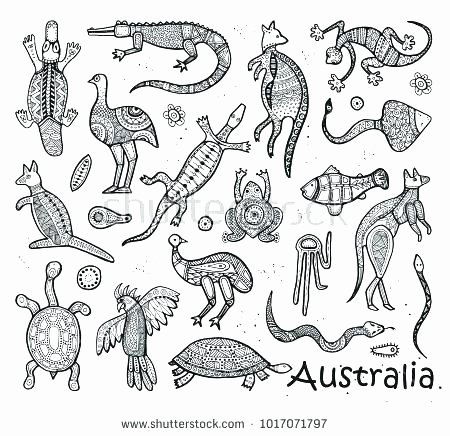 Dot Art Coloring Pages Platypus Coloring Page Aboriginal Animal Templates Dot
