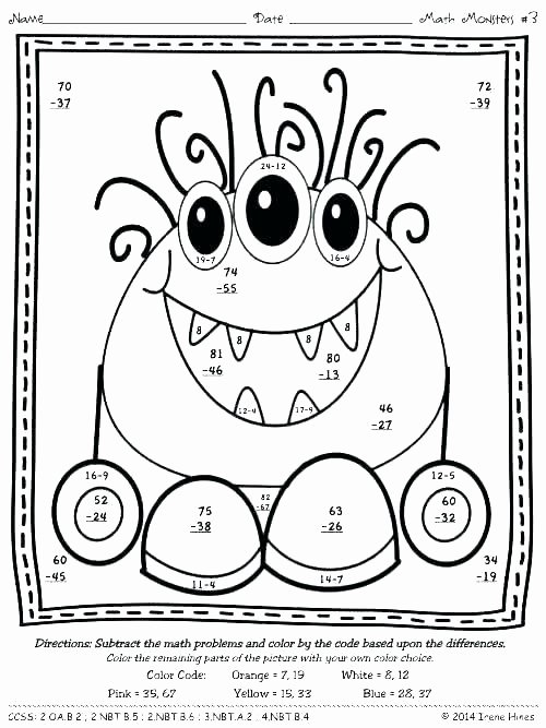 Double Digit Addition Coloring Worksheets Subtraction with Regrouping Coloring Worksheets