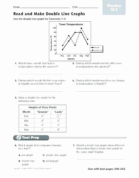 Double Line Graph Worksheets Line Plot Worksheets Plotting Coordinates Bar and Graph 5md2