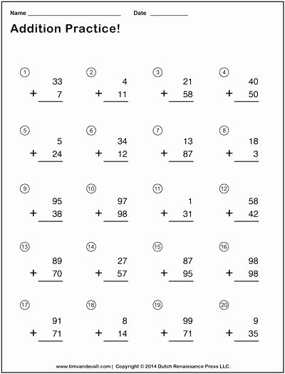 Doubles Addition Facts Worksheets Addition to 50 Worksheets