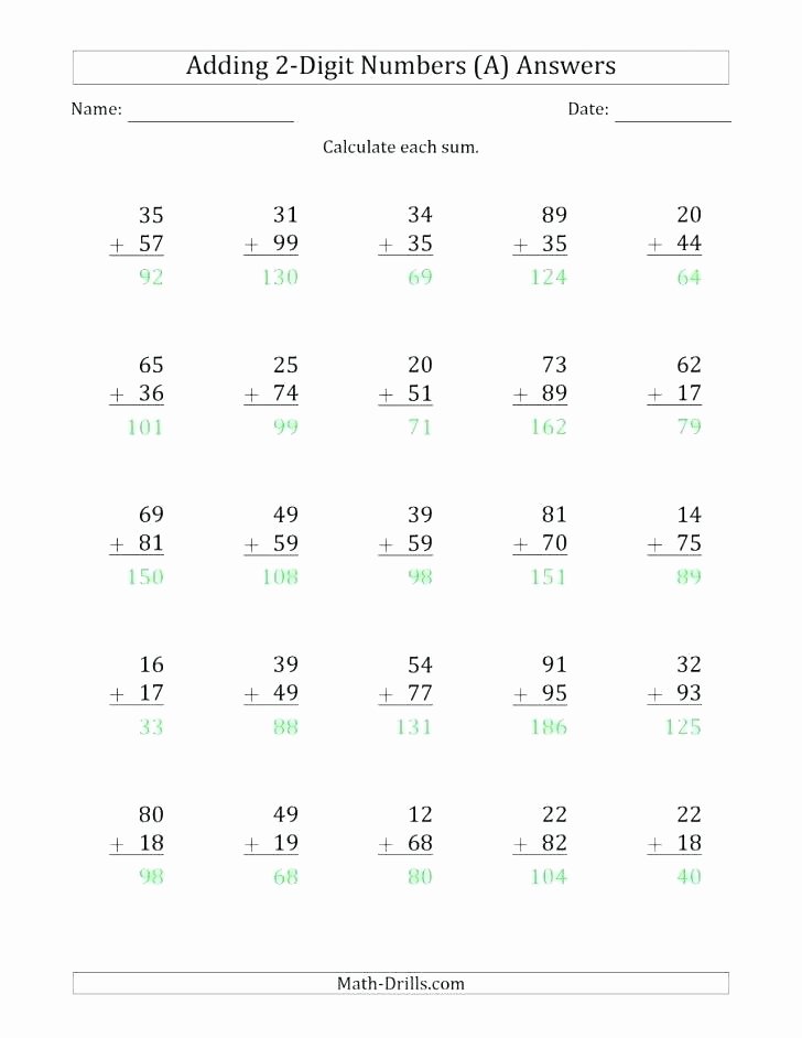 Doubles Math Facts Worksheet Free Printable Double Digit Addition Worksheets