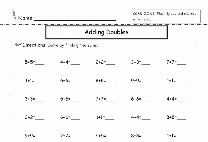 Doubles Math Facts Worksheet Multiplication Worksheets Grade 3