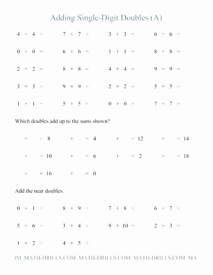 Doubles Math Facts Worksheet Plus 1 Math Worksheets