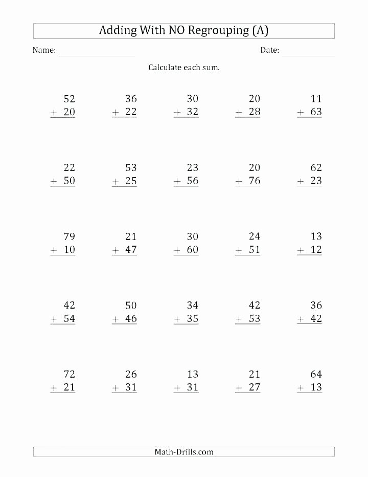 Doubles Math Facts Worksheets Double Digit by Single Digit Multiplication Worksheets Multi