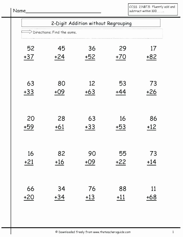 Doubles Math Worksheets Adding without Regrouping Worksheets – Mikkospace