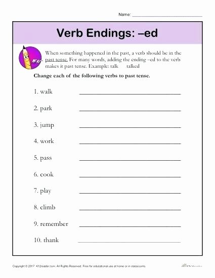 Ed and Ing Endings Worksheets Adjectives End In Ed and Ing Words Worksheets Ending