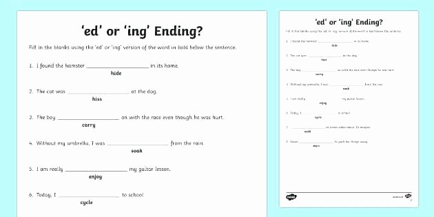 Ed and Ing Worksheets Prefixes and Suffixes Worksheets Er Suffix Ar Ed Ing Est