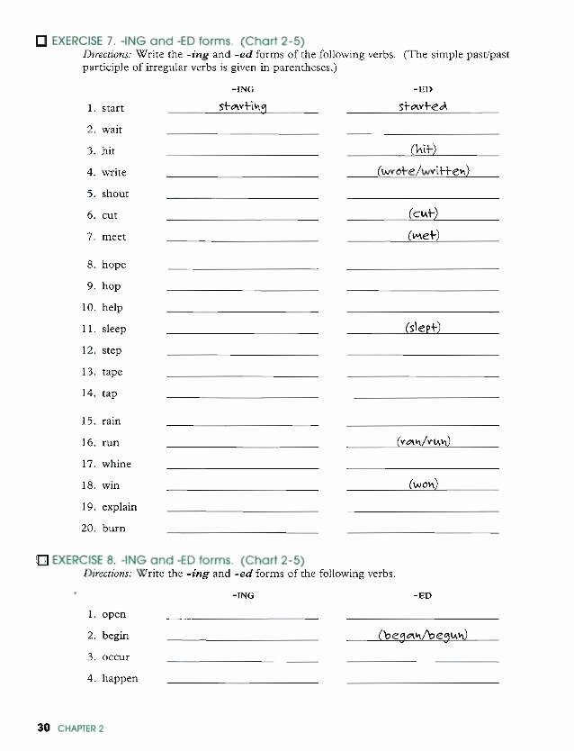 Ed and Ing Worksheets Printable Root Words Worksheets Add S Ed and Ing form