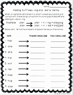 Ed Ending Worksheets Suffix S Worksheets Adjectives Past and Present Tense Add