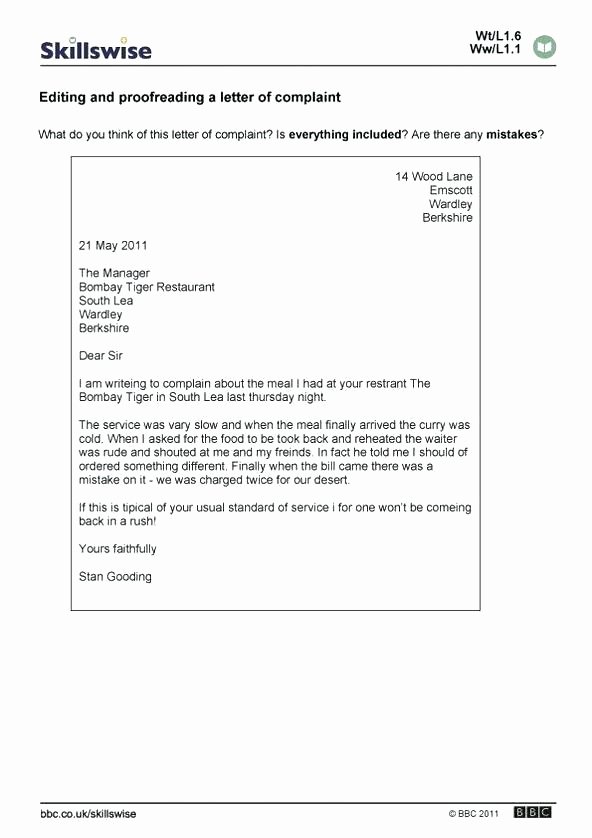 Editing and Proofreading Worksheets Proper Letter format Template – Copyofthebeautyfo