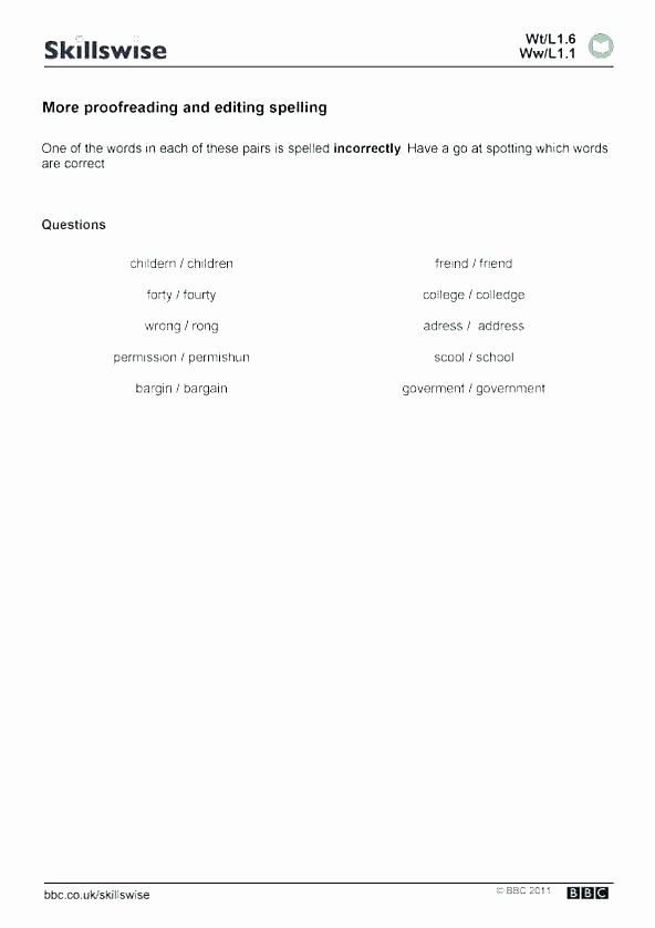 Editing and Proofreading Worksheets Sentence Development Worksheets