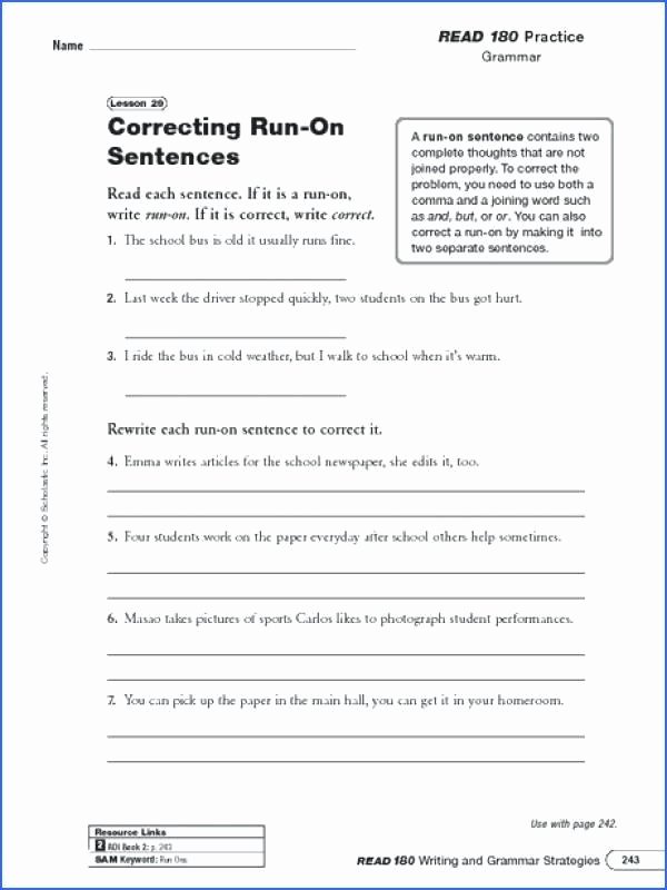 Editing Sentences 3rd Grade Sentence Correction Worksheets Punctuation Marks Exercises