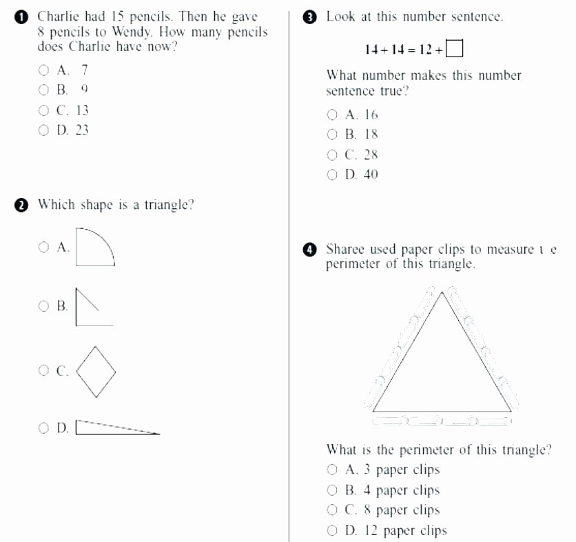 Editing Worksheet 2nd Grade 2nd Grade Math Staar Test Practice Worksheets Prep Printable