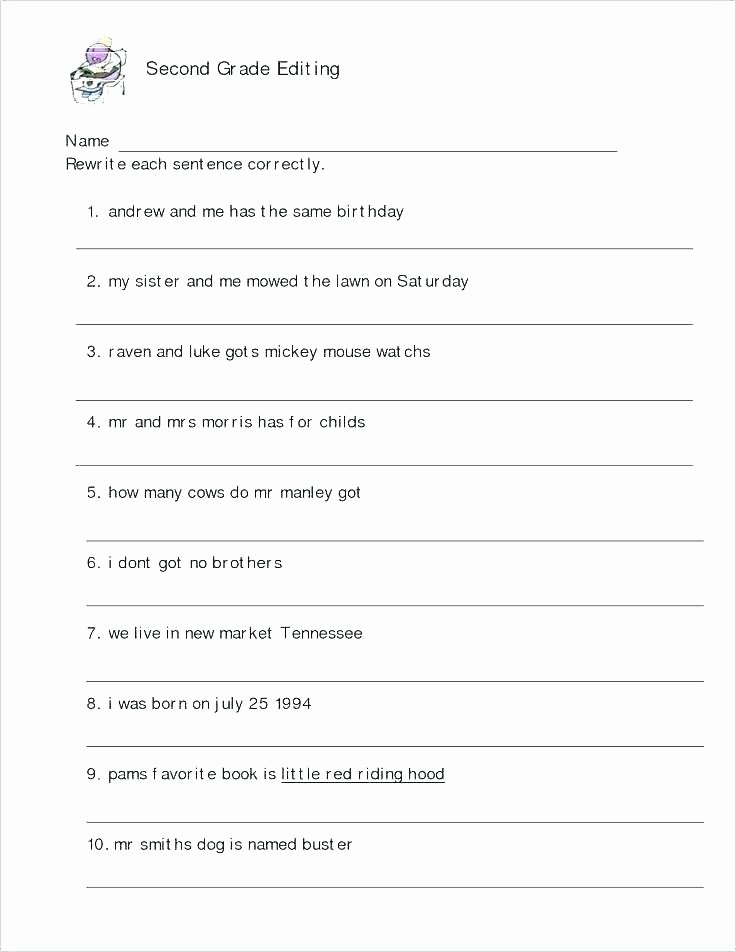 Editing Worksheet 3rd Grade Paragraph Correction Grammar Correction Worksheets 5th Grade