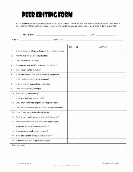 Editing Worksheet Middle School Editing Worksheets