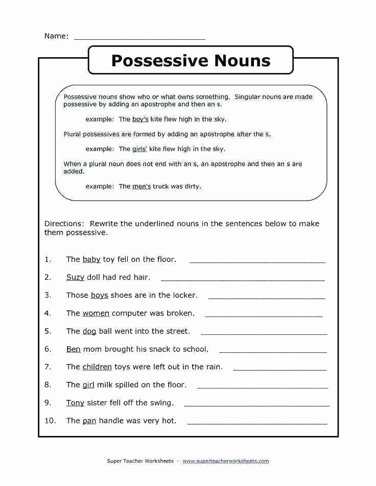 Editing Worksheet Middle School Nouns Google Search More Possessive Nouns School Grammar