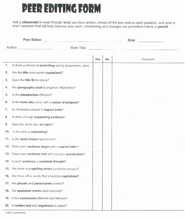 Editing Worksheet Middle School Printable Grammar Worksheets for Middle School