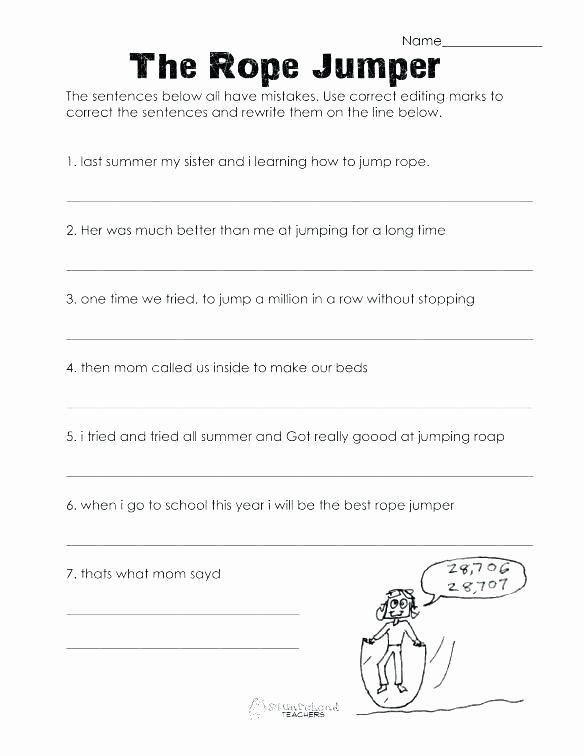 Editing Worksheets for High School Editing Worksheets 6th Grade
