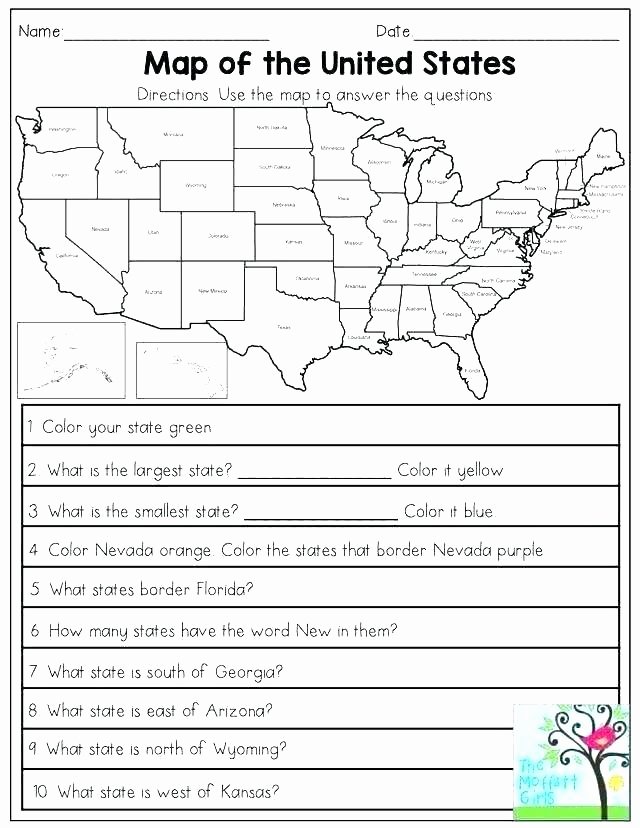 Elementary Map Skills Worksheets United States Worksheets