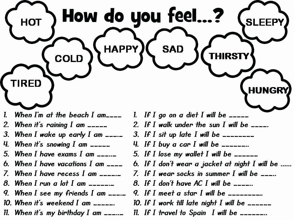 Emotions Worksheets for Preschoolers Free Feelings Worksheets for Kindergarten Emotions Kin