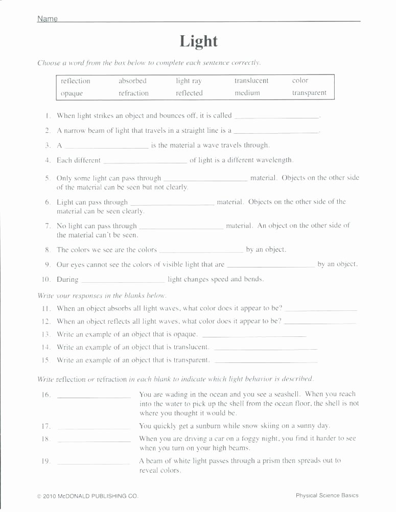 Energy Worksheets for 3rd Grade Year 7 Energy Worksheet Light and sound Grade 8 Heat