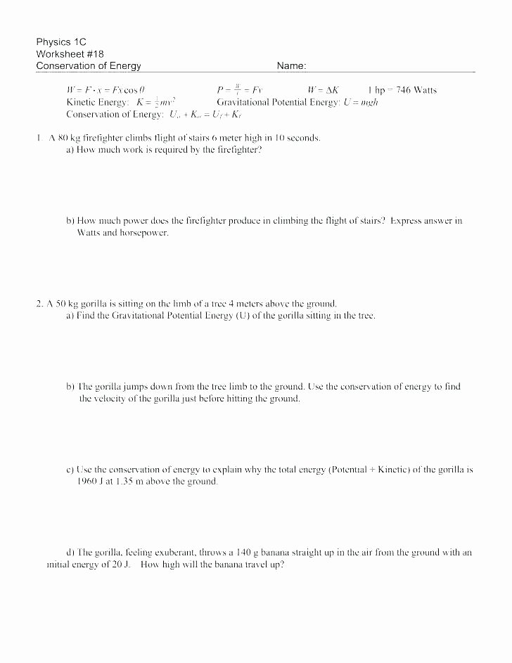 Energy Worksheets for 4th Grade Potential Kinetic Energy Worksheet solar Energy Lesson