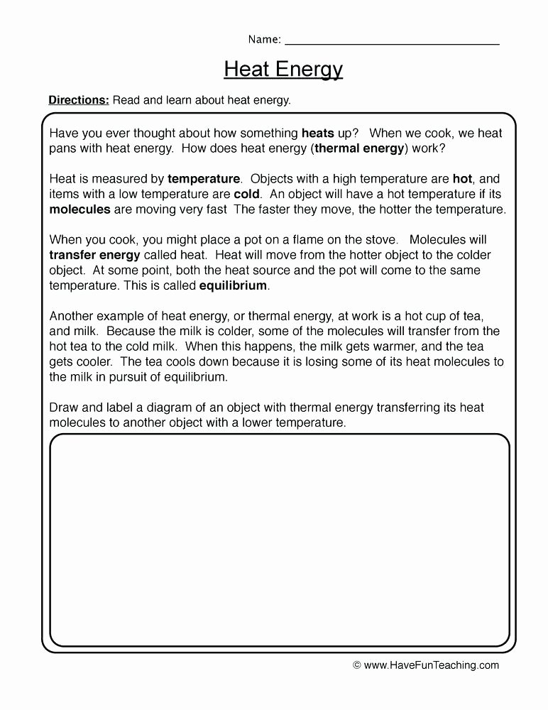 Energy Worksheets Middle School Pdf Heat Transfer Worksheets – Morningknits