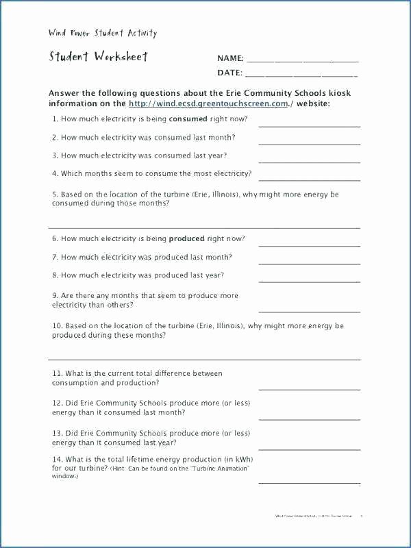 Energy Worksheets Middle School Pdf Potential and Kinetic Energy Worksheets Cycling Worksheet