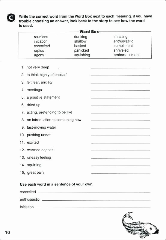 English Worksheets for 8th Grade Prehension Worksheets for Grade Grade 10 English