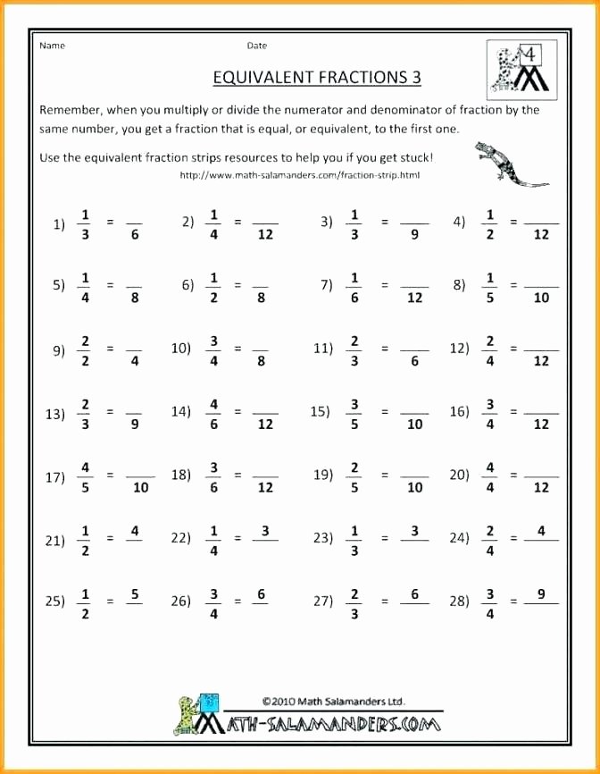 Equivalent Fraction Worksheets 5th Grade 3rd Grade Fractions Worksheets