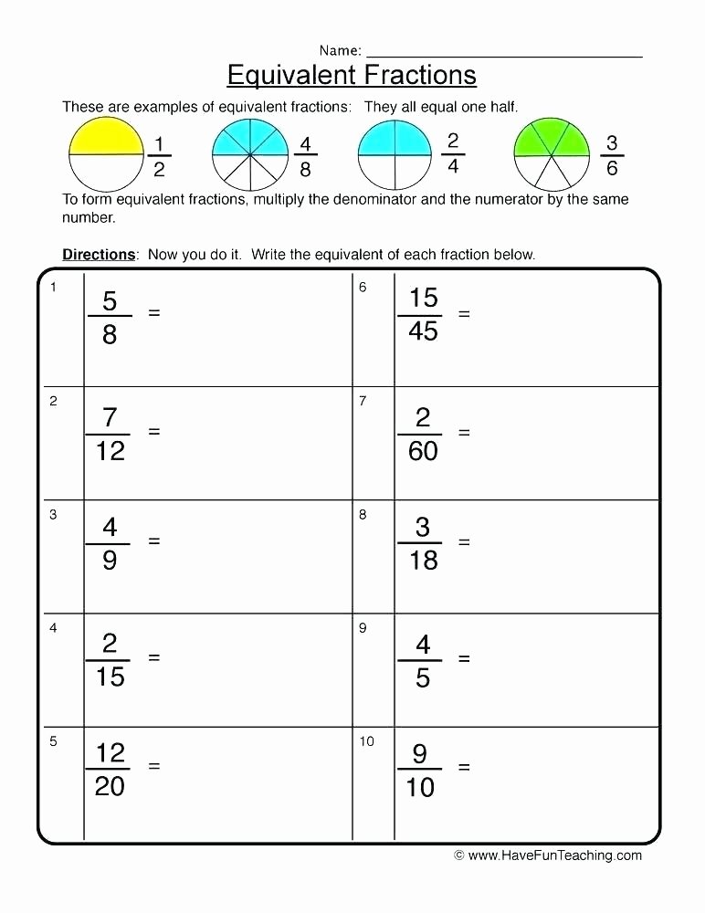 Equivalent Fractions Worksheets 5th Grade Multiplying Fractions Coloring Pages Fresh Fraction