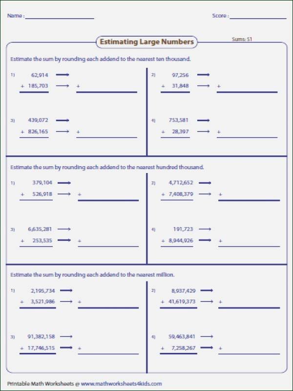 Estimating Differences Worksheets Estimation Worksheets
