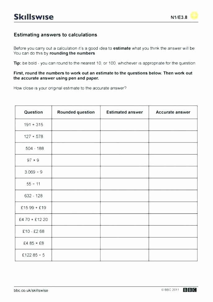 Estimating Numbers Worksheets Rounding Worksheets for Grade About Third Math Fun