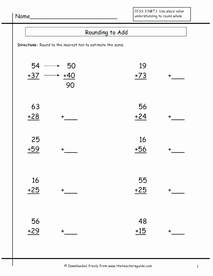 Estimating Sums Worksheets 3rd Grade Mon Core Math Worksheets Estimation Download them and Try