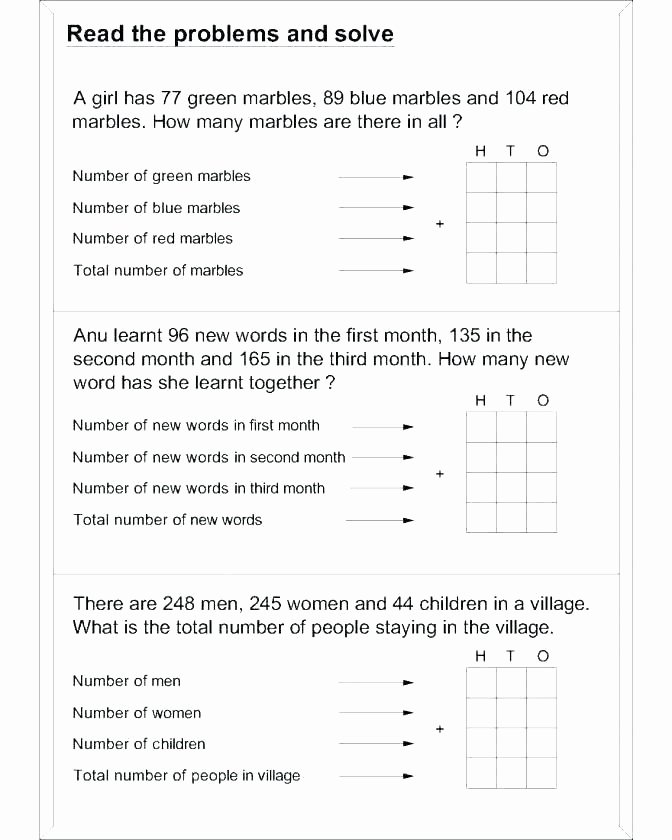 Estimating Word Problems 3rd Grade First Grade Word Problems Worksheets