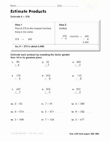 Estimation Worksheets for 3rd Grade Maths Estimation Worksheets Front End Math and Teacher Grade