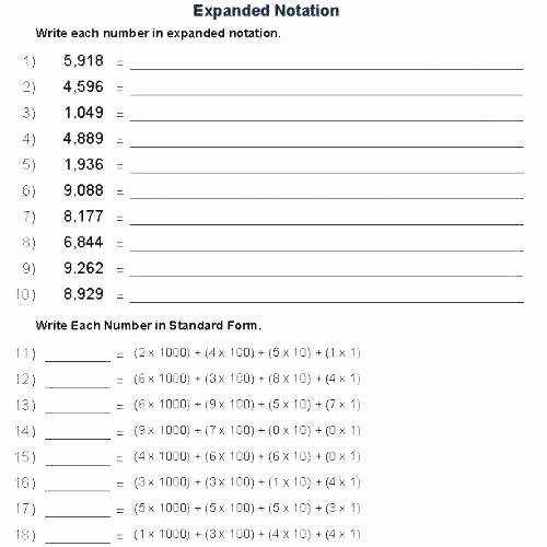 Expanded form with Exponents Worksheet Expanded form Worksheets Grade Place Value Expanded form