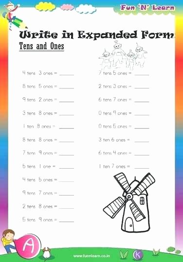 Expanded form Worksheets 1st Grade Write In Expanded form Grade 1 Math Worksheets Printable