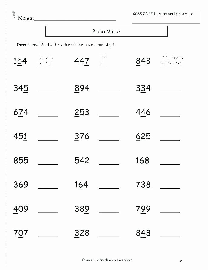 Expanded form Worksheets 5th Grade Es and Tens Worksheets First Grade Place Value Beautiful