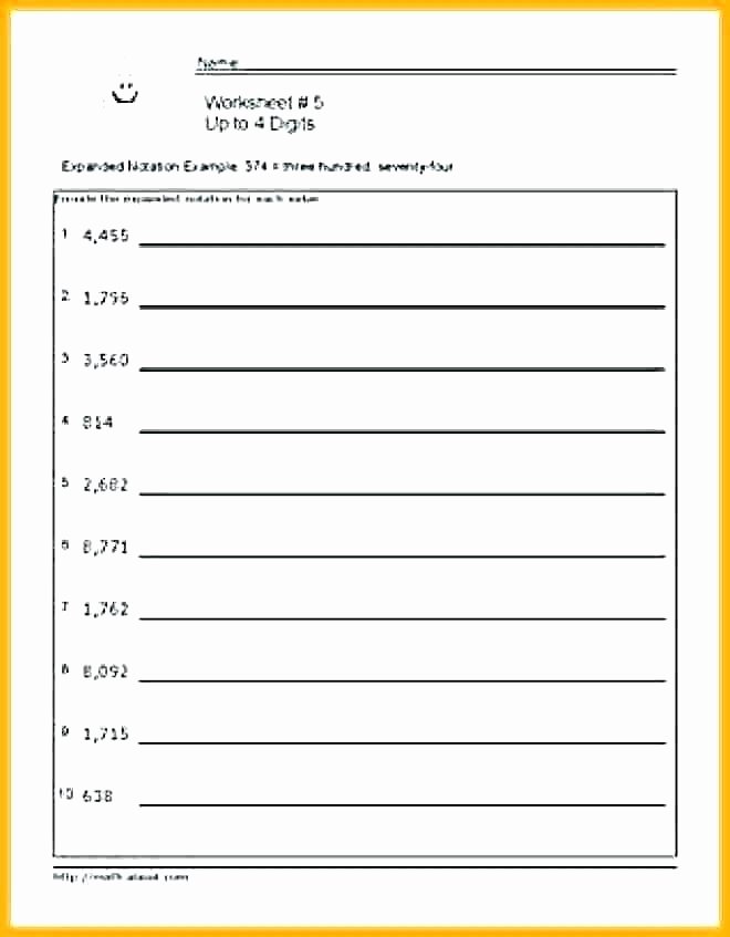Expanded form Worksheets 5th Grade Expanded form to Standard form Worksheets