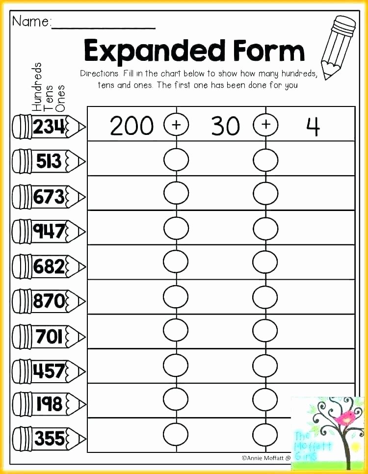 Expanded form Worksheets 5th Grade Place Value Worksheets Es and Tens Charts Math 5th Grade