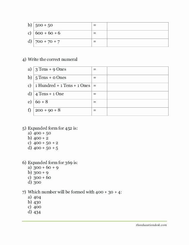 Expanded form Worksheets 5th Grade Standard and Expanded form Worksheets