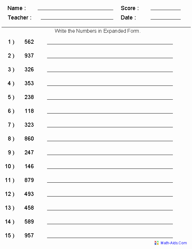 Expanded form Worksheets Second Grade 2nd Grade Tutoring Worksheets Lovely Second Grade Math