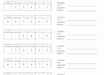 Expanded Notation with Decimals Worksheets Expanded Notation Worksheets for 4th Grade
